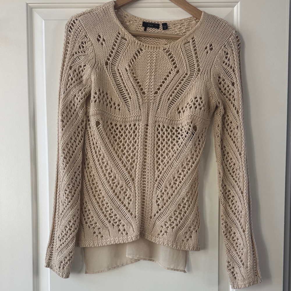Dex Beige Textured Knit Sweater